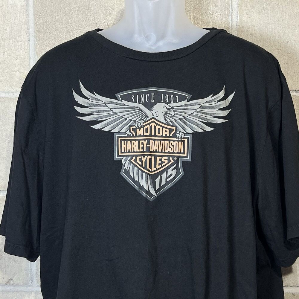 Harley Davidson 115th Anniversary T Shirt Mens 2XL Black 2018 Biker